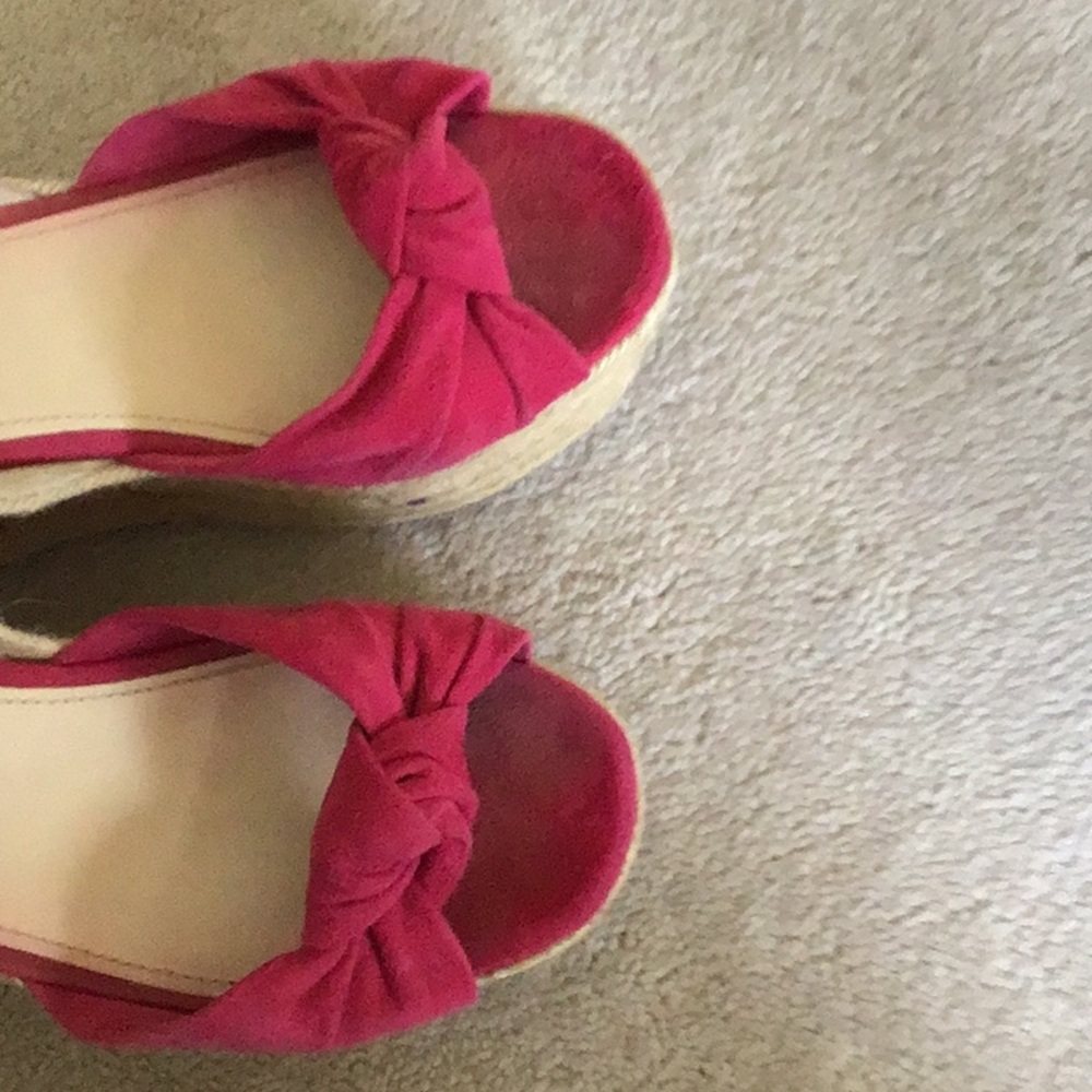 Prada  Peonia Suede Platform Wedge Open Sandals Authentic. - Picture 7 of 10